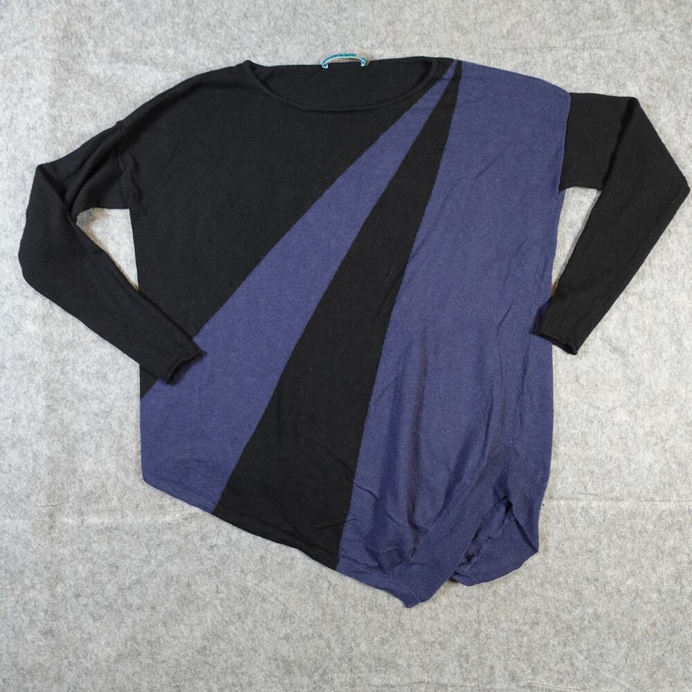 Alice Olivia Sweater Women Extra Small Cashmere Wool Colorblock Asymmetrical Hem